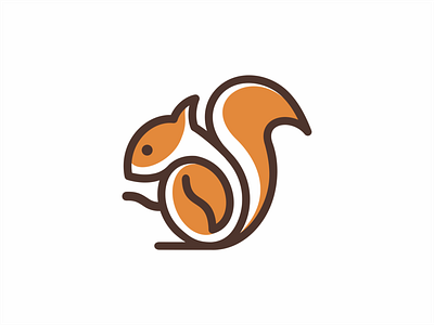 Squirrel Coffee Logo branding design graphic design illustration logo vector