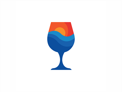 Wine Beach Logo branding design graphic design illustration logo vector