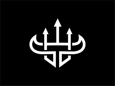 Trident Bull Logo branding design graphic design illustration logo vector