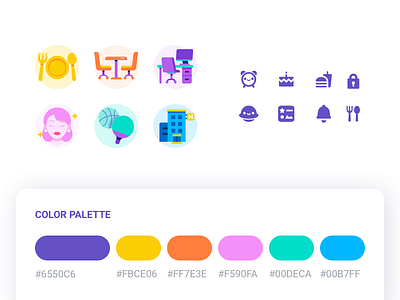 Tempat.com Icons Design branding colorful design icon icon set illustration mobile ui ux vector web