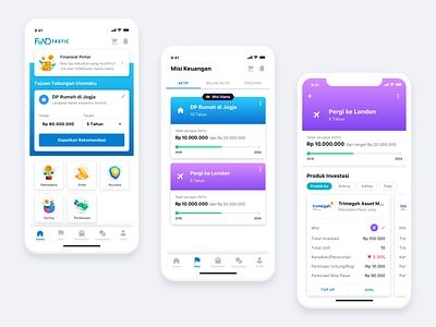 Fundtastic: Financial Mission app finance homescreen investment mission money mutual fund saving ui ux