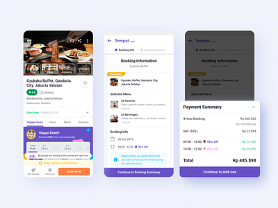Tempat.com: Booking 🧾 app booking cards design mobile receipt restaurant tempat.com ui ux
