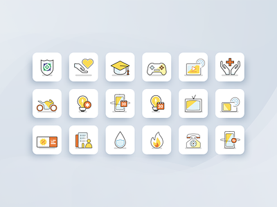 Ayopop: Category Icons app ayopop branding category flat icon iconset illustration mobile ui vector