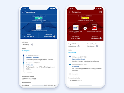 Tanamduit: Transaction Detail app detail finance fintech history mutual fund payment status transaction ui ux wireframe