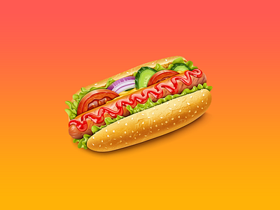 Hotdog fast food food food drink hot dog icon illustration tasty vector yummy