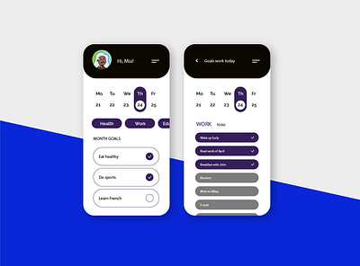 Goals Tracker app! app illustration ui