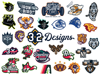 3-2 Designs 2020 Year End allstar baseball branding design esports football hockey illustration jersey logo mascots sports sports branding sports design