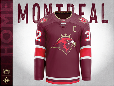 Montreal Reign - Uniforms birds branding canada esports hockey ice king logo montreal quebec red royalty sports