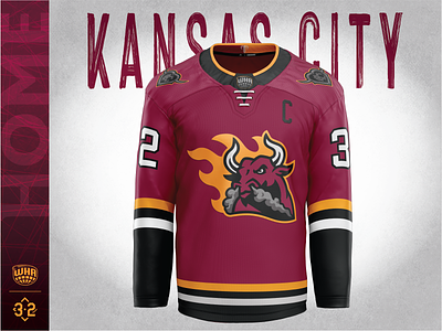 Kansas City Blaze - Uniforms bbq branding bull design esports fire hockey ice kansascity logo sports