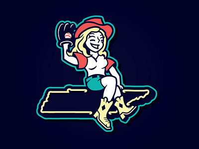 Nashville Honky Tonks Alt. Logo baseball cowgirl guitar honky tonks milb nashville nashville sounds neon lights