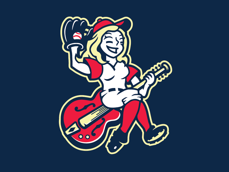 Nashville Sounds Proposed Alt. Mark music city cowgirl neon lights guitar milb baseball nashville sounds honky tonks nashville