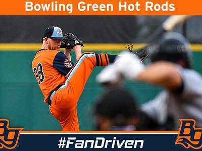Bowling Green Hot Rods Fauxback Hat by Brandon Lamarche on Dribbble