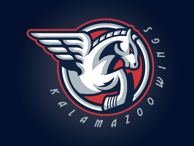 Kalamazoo Wings Alternate Logo (Design Contest) echl hockey hood ornament horse kalamazoo michigan pegusus wings