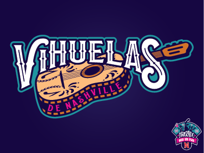 Nashville Vihuelas Primary baseball copa design guitar illustration logo milb music music city nashville nashville sounds sports vihuelas