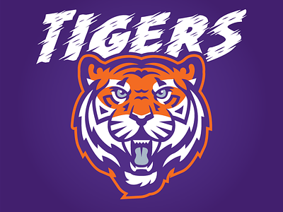 Tigers Concept clemson college logo mascot orange purple run! tiger tigers