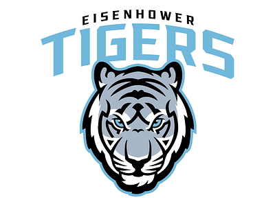 Eisenhower Tigers Primary black columbia blue eisenhower goddard high school kansas silver tigers