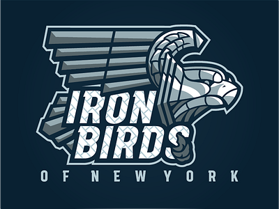 Iron Birds of New York art deco building chrysler gargoyle hockey ironbirds logo metal navy new york silver