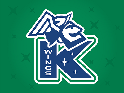 Kalamazoo Wings Affiliate Night 2019 - Logo blue canada canucks contest green helmet hermes hockey jersey kalamazoo michigan sports sports design stars vancouver wings