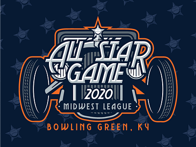 2020 Midwest League All Star Game allstar baseball blue bowling green hot rods kentucky logo midwest milb orange ornament sports wheel