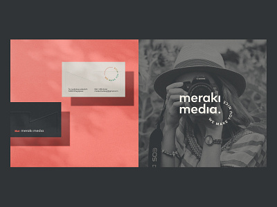 Meraki media pt.2 branding businesscard identity logo minimal photography simple socialmediamarketing