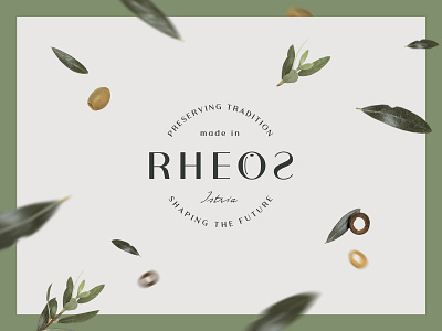 Rheos pt.1 badge brand logo olive oil typography