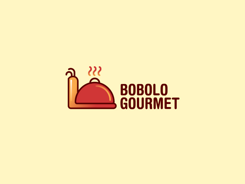Bobolo Gourmet dish cooking modern snail logo