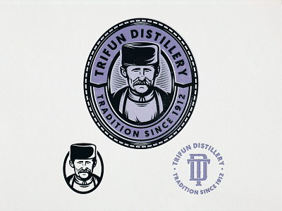 Trifun Distillery branding emblem identity logo logotype vintage woodcut