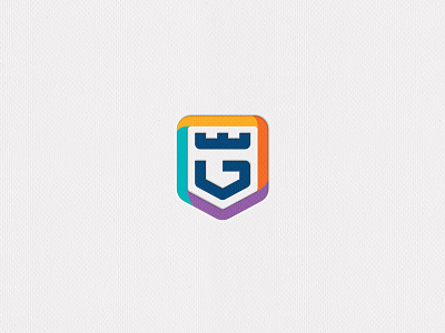 G crest colorful crest crown g letter logo monogram