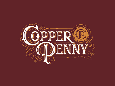 Copper Penny custom type lettering letters type typography vintage