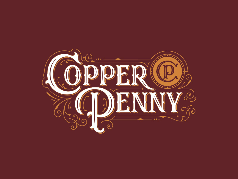 Copper Penny custom type vintage typography letters type lettering