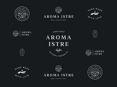 Aroma Istre cosmetics hand identity logo minimal natural simple
