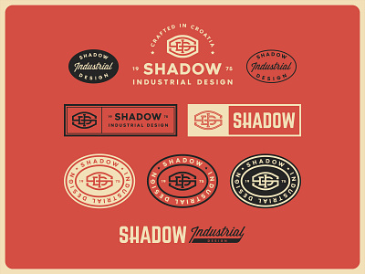 Shadow Industrial Design badge branding identity industrial lockup logo marks typography