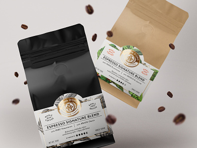 Aroma d'Oro pt.3 coffee label design packaging premium