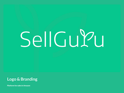 SellGuru Logo amazon brand branding bud development green growth illustration logo platform seedling