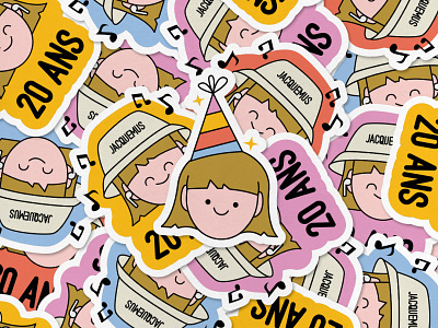 Happy birthday Stickers ! birthday celebrate colorful cute design illustration illustrator sticker app stickers vector