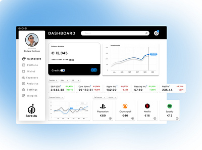 Investa Concept design finance platform ui webdesign