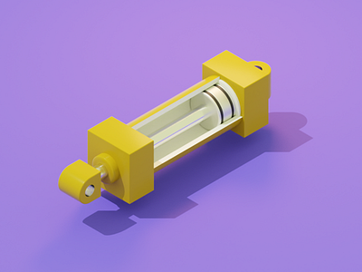 Hydraulic Cylinder 3d blender design hydraulic