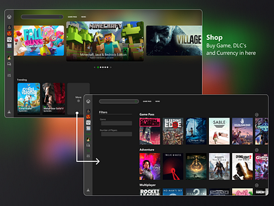 Proj 3 : Xbox Launcher/ Dekstop Application (Shop) branding design landing page shop shopping ui ui design ux web design xbox