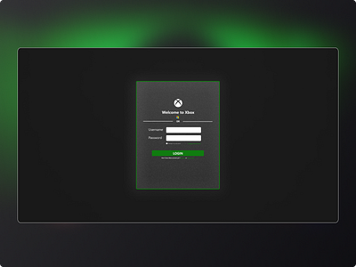 Proj 3 : Xbox Launcher/ Dekstop Application (Login Page) application design branding design landing page launcher login page ui ui design ux web design xbox