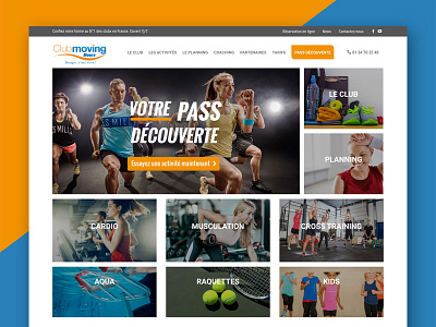 Moving Mours activity club energy fitness sport training ui ux website