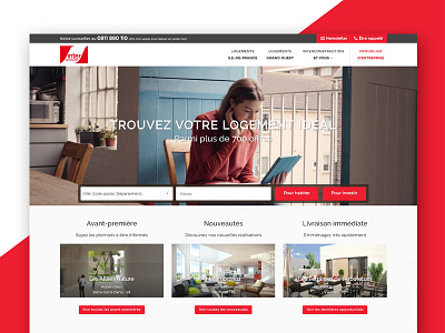 Interconstruction appartement estate house promoter sales ui ux website