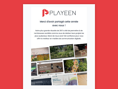 Playeen Newsletter - Happy New Year 2018 2018 agency clients email new year newsletter showcase