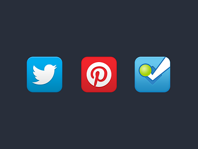 Icon Revisions apps foursquare icons modern pinterest revised social throughts twitter