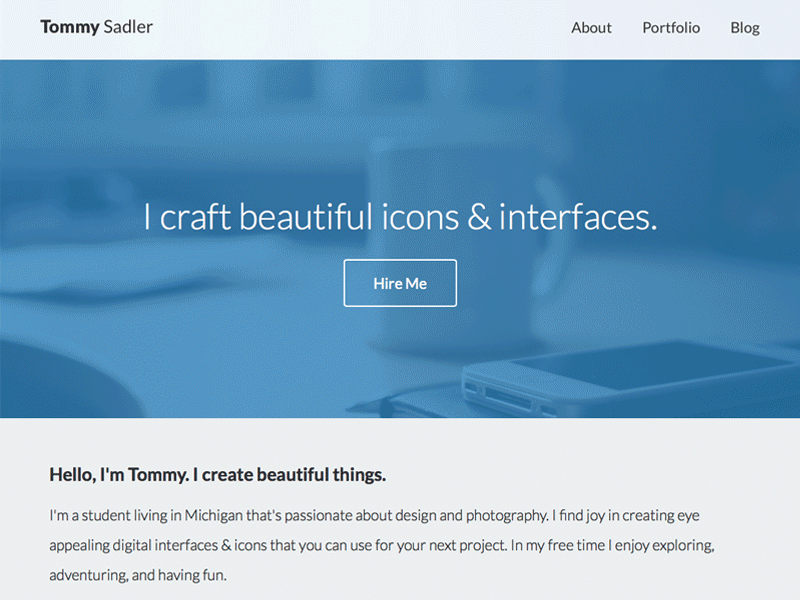 Tommy's Site design interface responsive ui web website