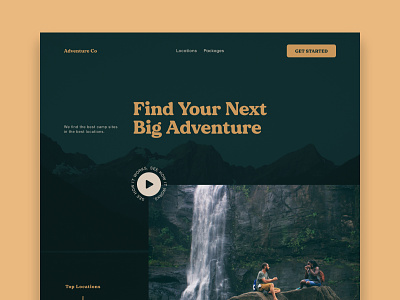 Adventure Co Concept landing page ui uidesign uiux ux uxdesign web webdesign website website design