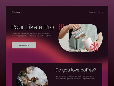 Barista Training app brand identity branding coffee design espresso pourover ui uidesign web web design website website design