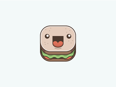 Sandy app bread cute eat happy icon ios lettuce sandwich sandy tomato