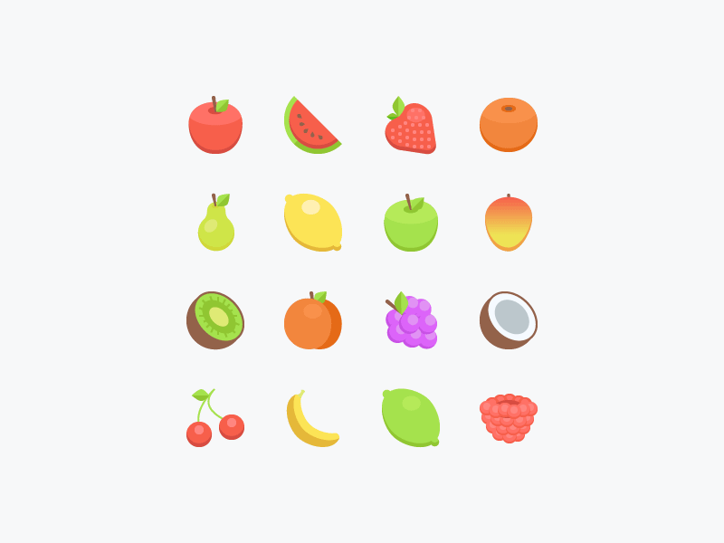 Healthy Fruits fruit health icons illustrations market tropical