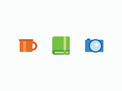 More Adventure adventure camera coffee cup icons illustrations journal travel