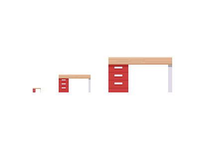 Desk Sizes desk guide icon illustration scaling sizing